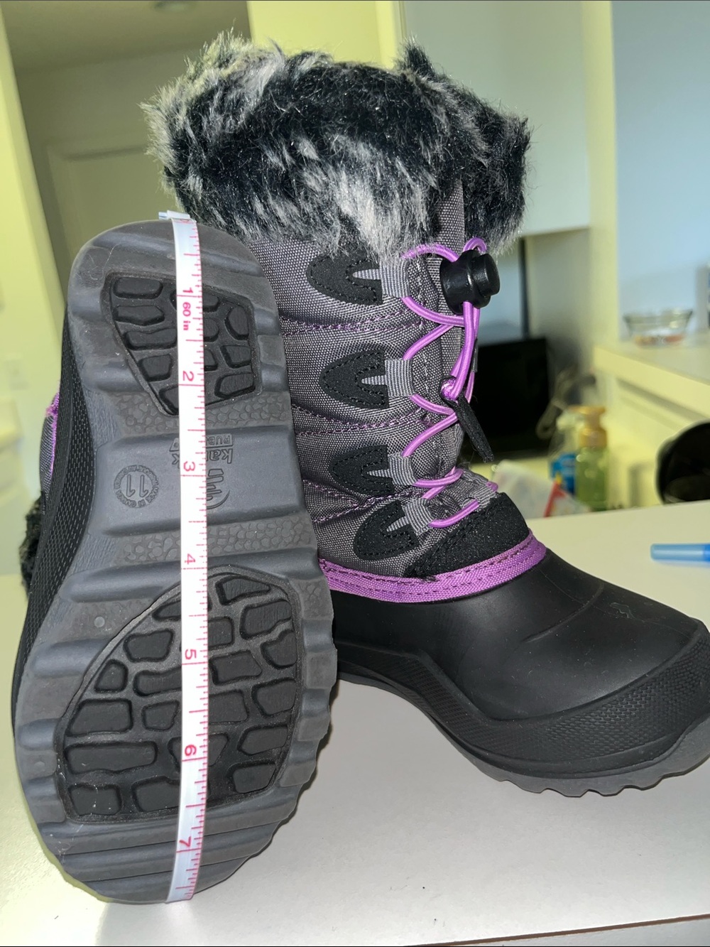 Kamik Kids Snow Gypsy 4 Winter Faux Fur Collar Insulated Boots Size 2 - Picture 6 of 8